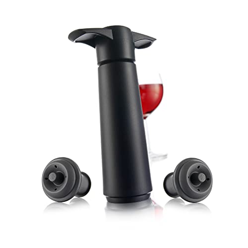Vacu Vin 09814606 Weinpumpe schwarz mit 2 Stopfen