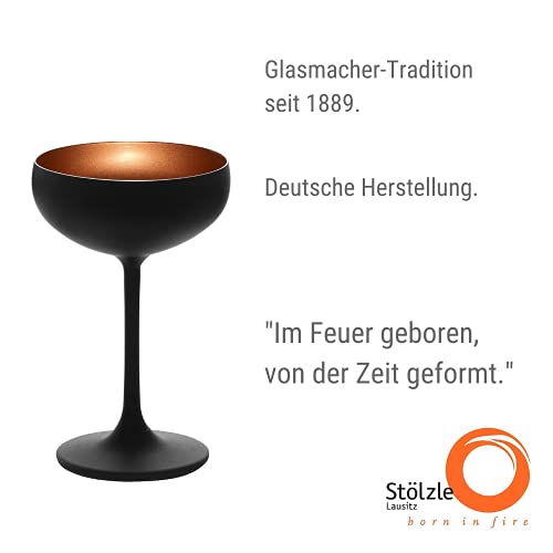 Stölzle Lausitz Elements Sektschalen Schwarz, matt Bronze 6er Set 200ml