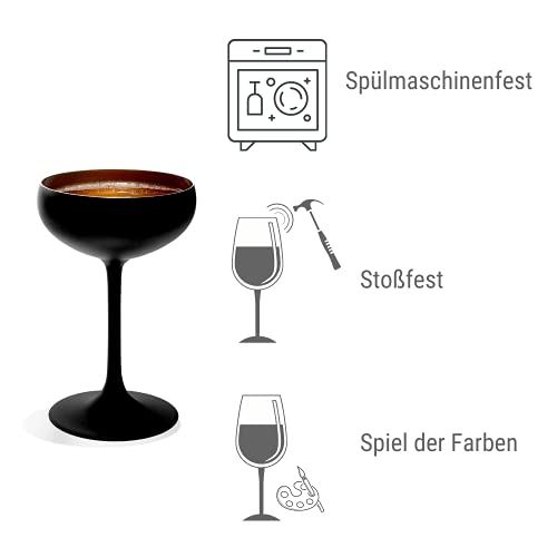 Stölzle Lausitz Elements Sektschalen Schwarz, matt Bronze 6er Set 200ml