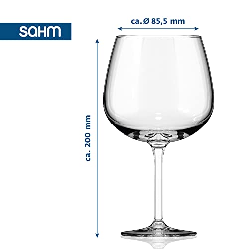 Sahm Bauchiges Gin Gläser Set, 6 Stück, große Ballon Gläser, Spülmaschinenfest