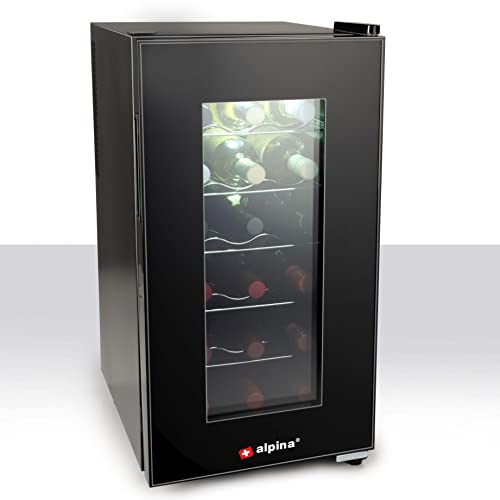 Alpina Weinkühlschrank 18 Flaschen Kapazität, Temperatur Regelbar von 11°C bis 22°C