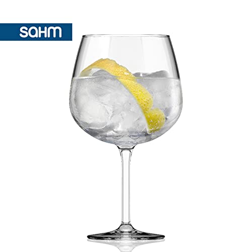 Sahm Bauchiges Gin Gläser Set, 6 Stück, große Ballon Gläser, Spülmaschinenfest