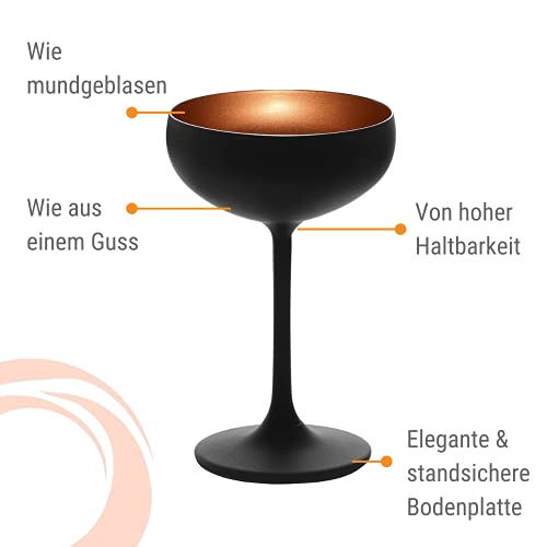Stölzle Lausitz Elements Sektschalen Schwarz, matt Bronze 6er Set 200ml