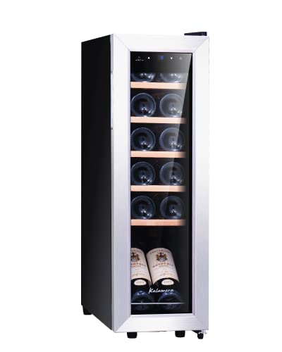 Kalamera Weinkühlschrank, 12 Flaschen 35 Liter Weinklimaschrank klein mit Kompressor