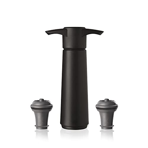 Vacu Vin 09814606 Weinpumpe schwarz mit 2 Stopfen
