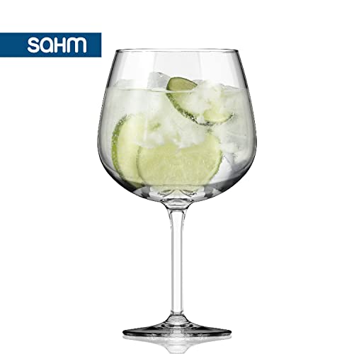 Sahm Bauchiges Gin Gläser Set, 6 Stück, große Ballon Gläser, Spülmaschinenfest