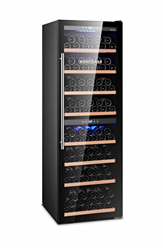 BODEGA43-180 Weinkühlschrank Freistehend Groß, Weinklimaschrank mit 2 Zonen, 5-20 ºC für bis zu 180 Flaschen