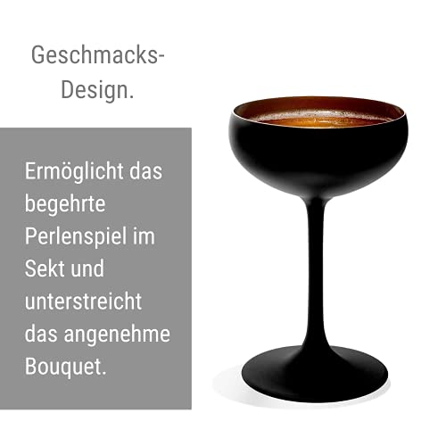 Stölzle Lausitz Elements Sektschalen Schwarz, matt Bronze 6er Set 200ml
