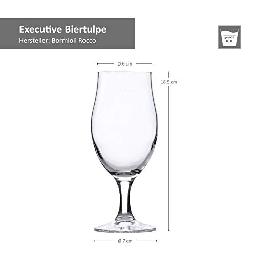 Bormioli Rocco, 6er-Set Bierglas Executive, edle Bier-Tulpe