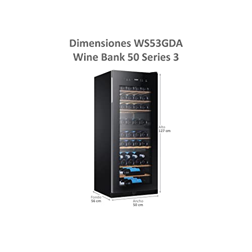 Haier WS53GDA Weinklimaschrank für 53 Flaschen mit 2 Klimazonen, Freistehend mit UV undurchlässiger Glasscheibe