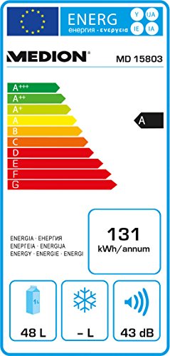 MEDION MD 15803 Weinkühlschrank, 46 Liter Fassungsvermögen, beleuchtetes LED-Display