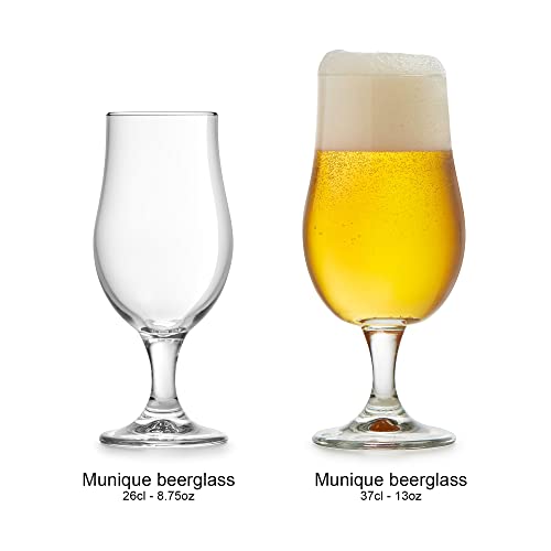 Libbey Bierglas Munique 370ml, 6er Set, mit Fuß, hohe Qualität