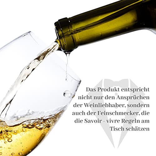 KADAX Weißweingläser aus Kristallglas, 6er Set, 360ml, mit langem Stiel