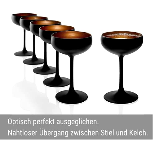 Stölzle Lausitz Elements Sektschalen Schwarz, matt Bronze 6er Set 200ml