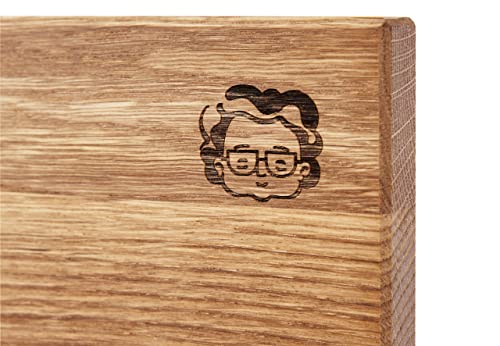 Granny's World® Vollholz Schneidebrett aus Eichenholz | Groß 40 x 30 x 2cm | Robust & langlebig | Nachhaltige Forstwirtschaft aus Europa | Servierbrett | Antibakterielles Küchenbrett | Eichenbrett