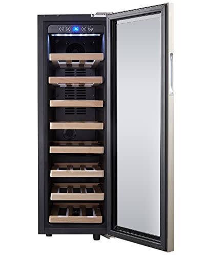 Kalamera Weinkühlschrank Klein, 21 Flaschen, 75 Liter, Eine Kühlzonen 5-18 °C