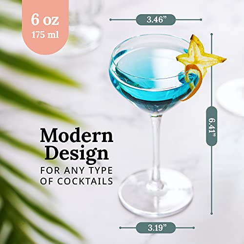 Sipour Cocktail-Gläser 4er-Set 170ml, bruchsicher & elegantes Design, Gläser-Set