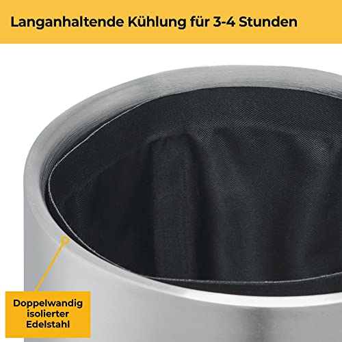 SILBERTHAL Weinkühler Edelstahl Doppelwandig, Aktive Kühlung mit Kühlmanschetten