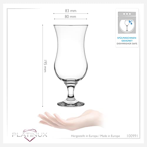 Platinux Cocktailgläser 400ml aus Glas Set 6-Teilig, Longdrinkgläser Partygläser