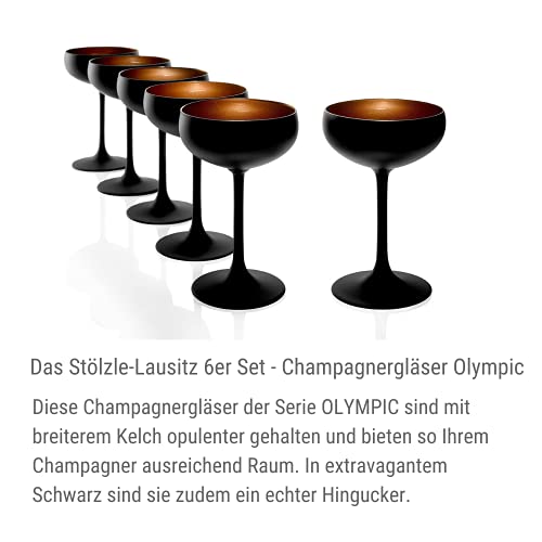 Stölzle Lausitz Elements Sektschalen Schwarz, matt Bronze 6er Set 200ml