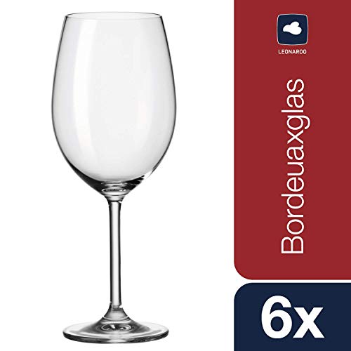 Leonardo Daily Bordeaux-Gläser, Rotwein-Kelch mit Stiel, 6er Set, 640ml