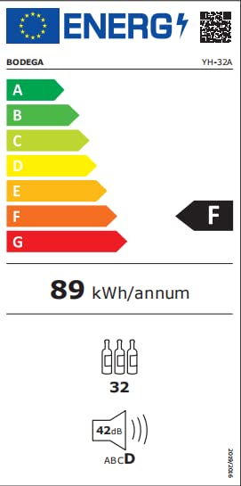 BODEGA Weinkühlschrank, 32 Flaschen 83 Liter, Touch-Bedienfeld, 5-18°C Kühlzone