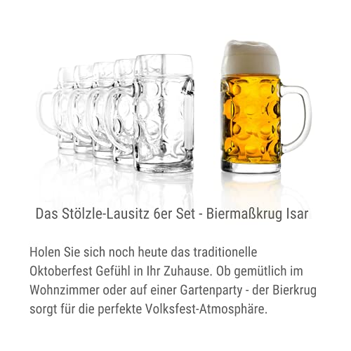 STÖLZLE OBERGLAS ISAR Maßkrug 0,5l, Original Oktoberfest, 6er Set