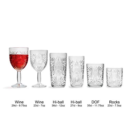 Libbey Weinglas Atik, 290ml, 6 Stück, Vintage Stern Design, Hohe Qualität