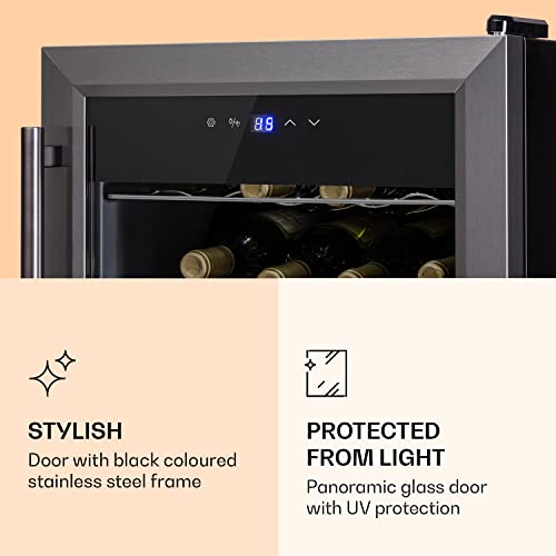Klarstein Ultimo Uno Weinkühlschrank, Wine Fridge mit Temperaturregler: 5-8 °C, mit Touch-Bedienfeld