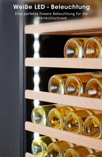 Kalamera Weinkühlschrank für bis zu 84 Flaschen, 266 Liter, LED-Innenbeleuchtung