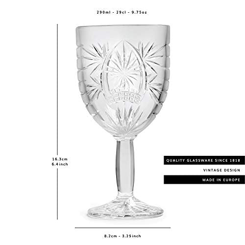 Libbey Weinglas Atik, 290ml, 6 Stück, Vintage Stern Design, Hohe Qualität