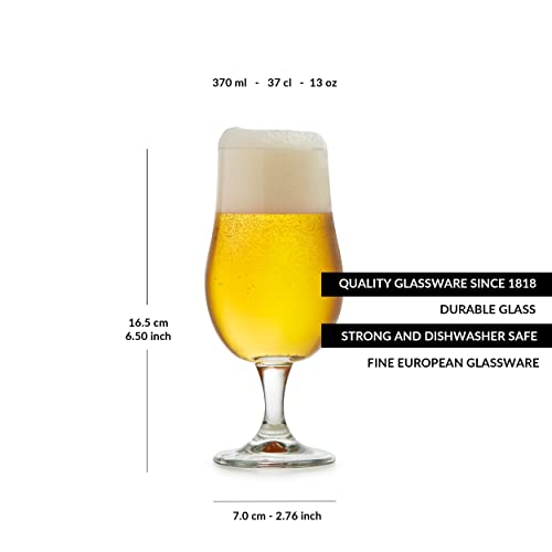 Libbey Bierglas Munique 370ml, 6er Set, mit Fuß, hohe Qualität