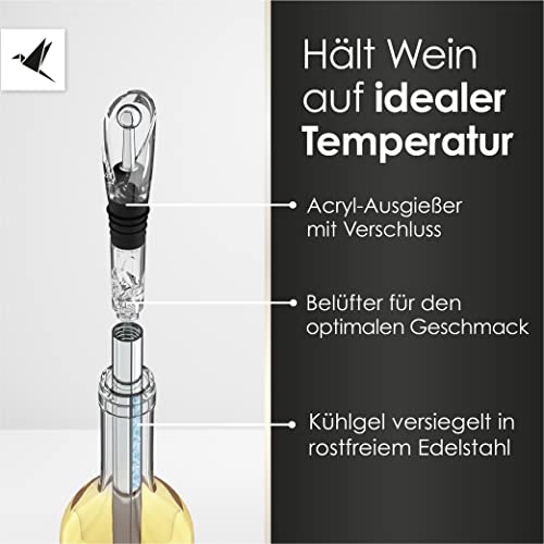 Beyond Weinkühlstab aus Edelstahl mit Ausgießer