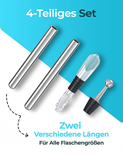 Brendo® 4-in-1 Premium Weinkühlstab, Weinkühler Stab inkl. 2 Stäben