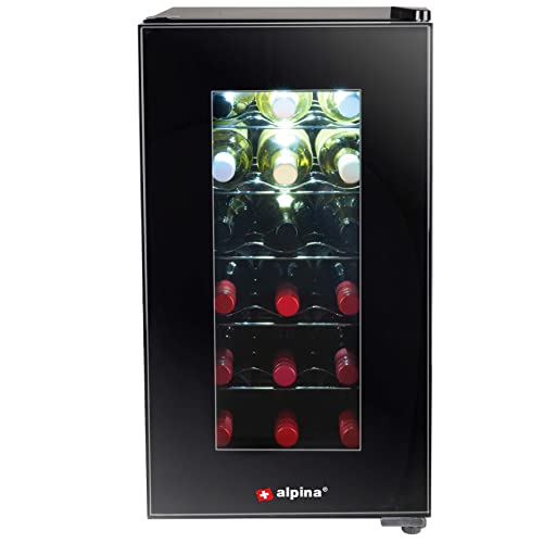 Alpina Weinkühlschrank 18 Flaschen Kapazität, Temperatur Regelbar von 11°C bis 22°C