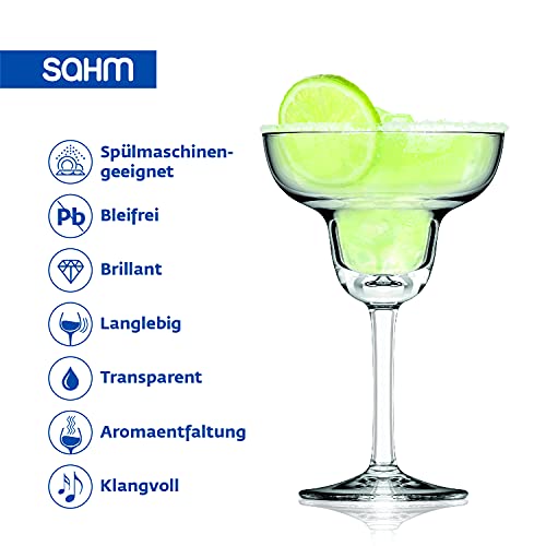 SAHM Margarita Gläser, 6er Set, 270ml, Cocktailgläser Set