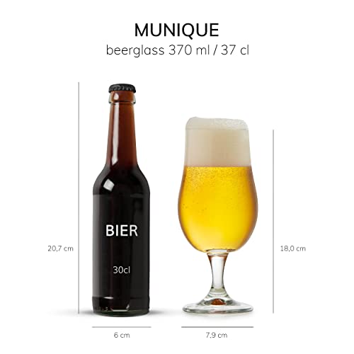 Libbey Bierglas Munique 370ml, 6er Set, mit Fuß, hohe Qualität