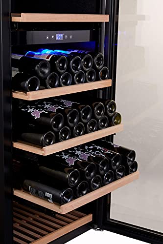 BODEGA43-180 Weinkühlschrank Freistehend Groß, Weinklimaschrank mit 2 Zonen, 5-20 ºC für bis zu 180 Flaschen