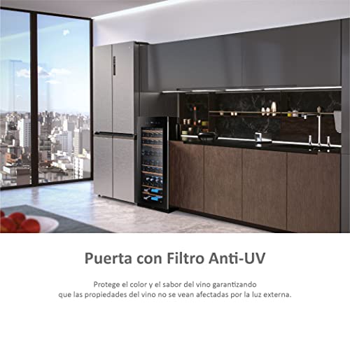 Haier WS53GDA Weinklimaschrank für 53 Flaschen mit 2 Klimazonen, Freistehend mit UV undurchlässiger Glasscheibe