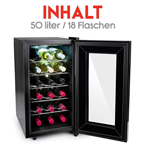 Alpina Weinkühlschrank 18 Flaschen Kapazität, Temperatur Regelbar von 11°C bis 22°C