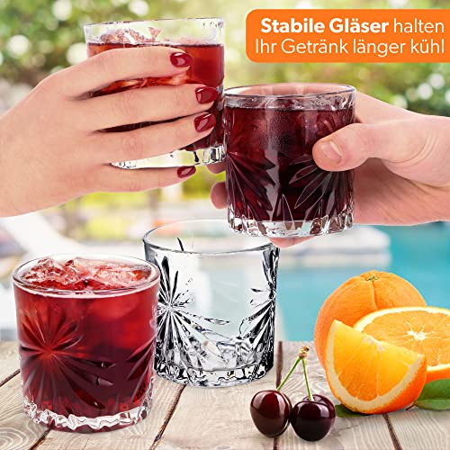 KADAX Trinkgläser, 6er Set, Saftgläser aus Glas, modernes Design 300ml