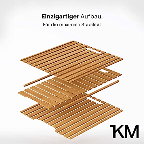 KITCHENMAPE Schneidebretter aus Bambus mit Saftrille - 37x24cm / 31x20cm / 23x15cm - 3 teiliges Schneidebrett Set - Küchenbrett extra groß - Holzbretter ideal zum Kochen - perfekt für Deine Küche