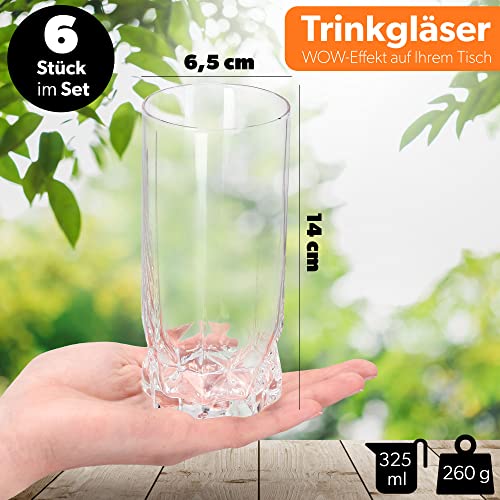 KADAX Trinkgläser, 6er Set, Saftgläser aus Glas
