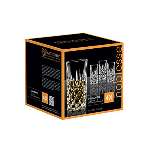 Nachtmann Noblesse Longdrinkglas Set, 8er Set, Wasserglas, Kristallglas