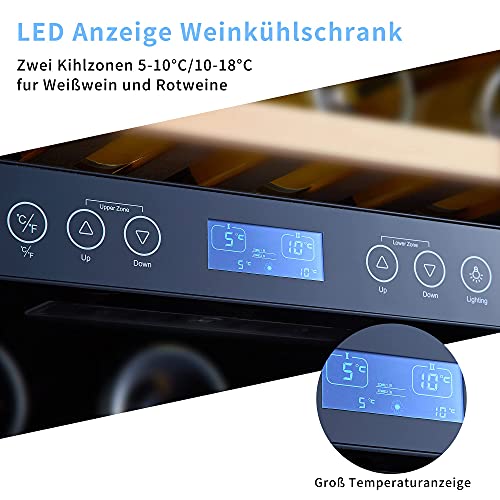 Kalamera Weinkühlschrank 2 Zonen für 73 Flaschen