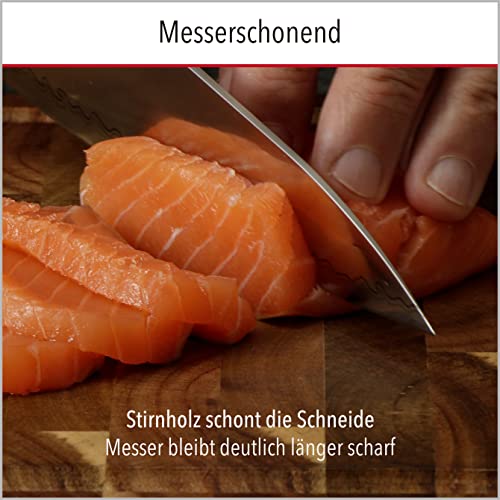 CULILUX¨ Gourmet Schneidebrett L Stirnholz Akazie 2-seitig 35 x 25 x 2.5 cm mit Saftrille antiseptisches Hirnholz Holzbrett als Schneidbrett und zum Servieren