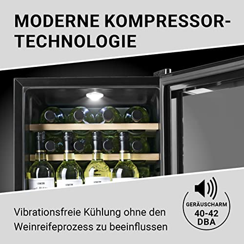 N8WERK Weinkühlschrank für bis zu 15 Flaschen Wein, Leise Kompressortechnologie|, freistehend
