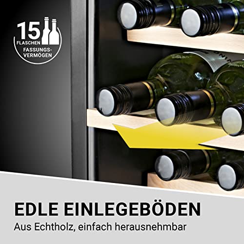 N8WERK Weinkühlschrank für bis zu 15 Flaschen Wein, Leise Kompressortechnologie|, freistehend