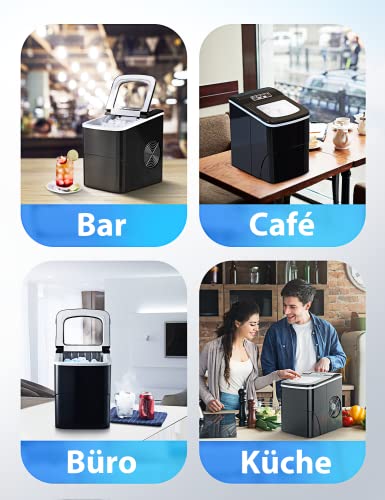 Eiswürfelmaschine, FREE VILLAGE Klein Eiswürfelbereiter, 9 Hohlkegel Eiswürfel/6-10 Minuten