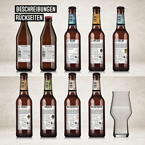 HOPFMEISTER Craft Beer Box, Probierset mit Glas, World Beer Awards Winner